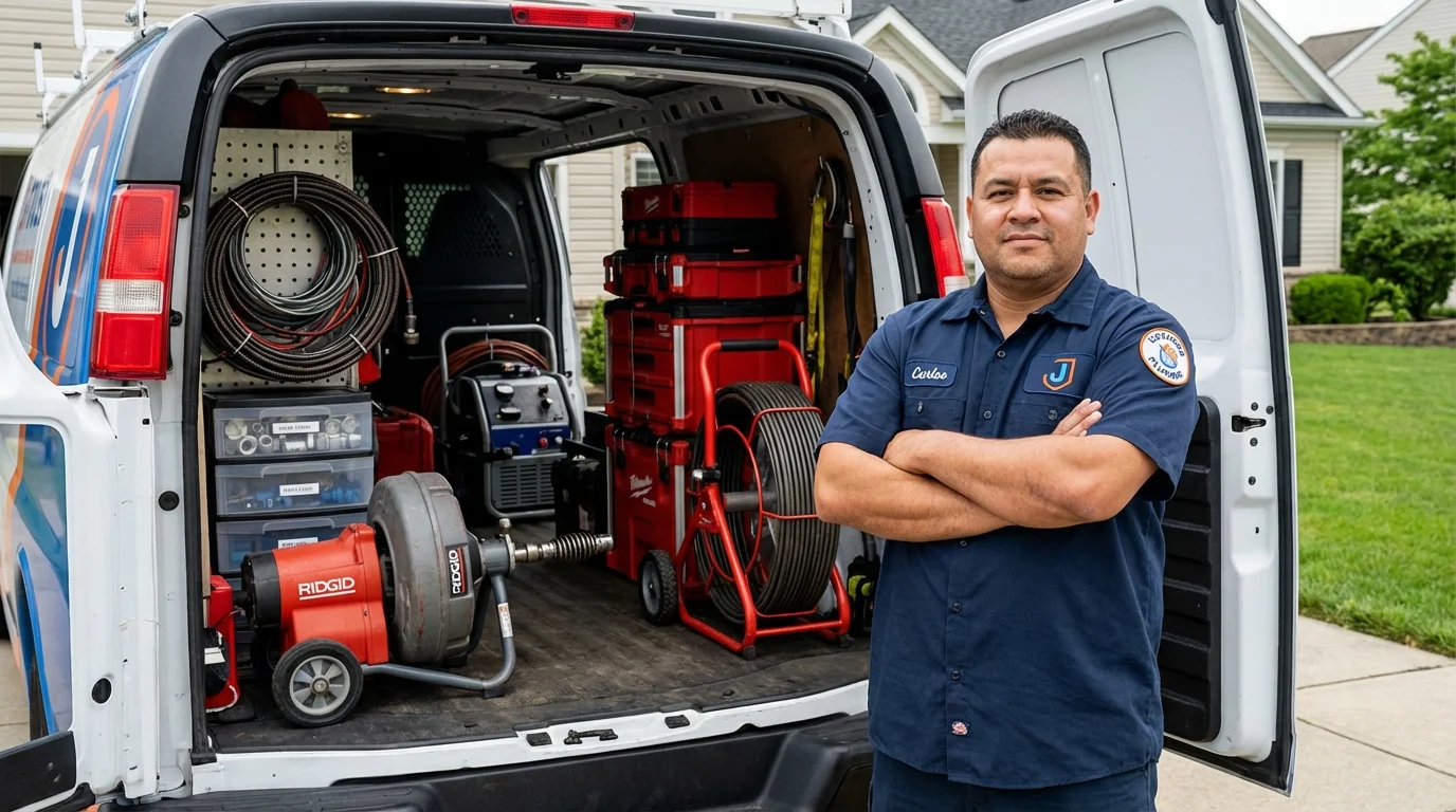 Professional drain cleaning equipment and Johns Plumbing LLC plumber in Adamsville